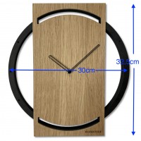 Dubové nástenné hodiny Wood oak 2 Flex z215-1d-1-x v, 32 cm