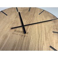 Masívne drevené hodiny FlexiStyle Wood art Flex (60 cm) – Prírodný dub a čierny HDF