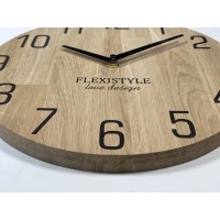 Drevené nástenné hodiny Natur dub Flex z228-d-1, 50 cm
