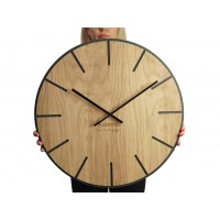 Masívne drevené hodiny FlexiStyle Wood art Flex (60 cm) – Prírodný dub a čierny HDF