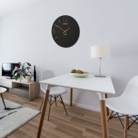 Nástenné akrylové hodiny Slim Flex z111b-1mat-3-x, 30 cm, čierne matné