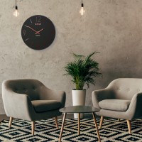 Nástenné akrylové hodiny Slim Flex z111b-1mat-3-x, 30 cm, čierne matné