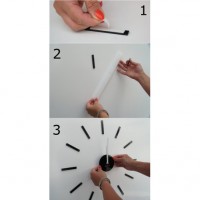 3D Nalepovacie hodiny DIY ADMIRABLE L Sweep 54D-1, čierne 50-75cm