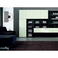 Nástenné akrylové hodiny štvorce Flex z10b, 58 cm, čierne