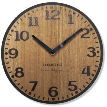 Drevené nástenné hodiny Elegante Flex z227-1d-1-x tmavohnedé, 30 cm