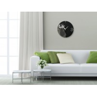 Nástenné akrylové hodiny Jeleň Flex z66d-1, 30 cm, čierne matné