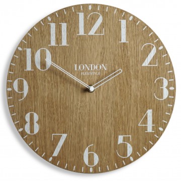 Drevené nástenné hodiny London Retro Flex z222w_d-2-x, 30 cm