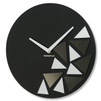 Nástenné akrylové hodiny Triangles Flex z205-1, 30 cm, čierne matné