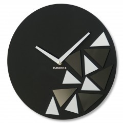 Nástenné akrylové hodiny Triangles Flex z205-1, 30 cm, čierne matné Nástenné akrylové hodiny Triangles Flex z205-1, 30 cm, čierne matné