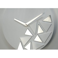 Nástenné akrylové hodiny Triangles Flex z205-2, 30 cm, biele matné