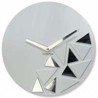Nástenné akrylové hodiny Triangles Flex z205-2, 30 cm, biele matné