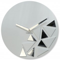 Nástenné akrylové hodiny Triangles Flex z205-2, 30 cm, biele matné Nástenné akrylové hodiny Triangles Flex z205-2, 30 cm, biele matné