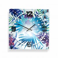 Nástenné akrylové hodiny Tropical Monstera Flex z6a-1-0, 30 cm