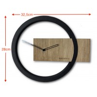 Nástenné hodiny z dubového dreva Flex z214, 32 cm