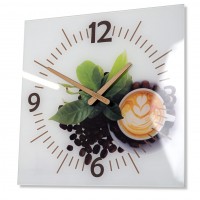 Nástenné sklenené hodiny Coffee 3 Flex z51d s-d-x, 30 cm