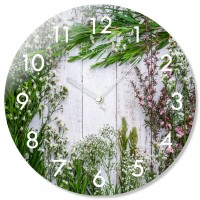 Nástenné sklenené hodiny Herbs Flex z67f s-2-x, 30 cm