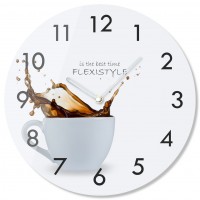 Nástenné sklenené hodiny Káva 2 z63b s-2-x, 30 cm