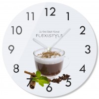 Nástenné sklenené hodiny Káva so škoricou 4 z63d s-2-x, 30 cm