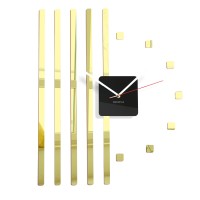 Nástenné akrylové hodiny štvorce Flex z10b, 58 cm, zlaté zrkadlo