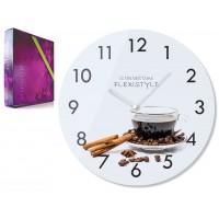 Nástenné sklenené hodiny Káva so škoricou 3 z63c s-2-x, 30 cm Nástenné sklenené hodiny Káva so škoricou 3 z63c s-2-x, 30 cm