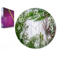 Nástenné sklenené hodiny Herbs Flex z67f s-2-x, 30 cm