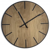 Masívne drevené hodiny FlexiStyle Wood art Flex (60 cm) – Prírodný dub a čierny HDF