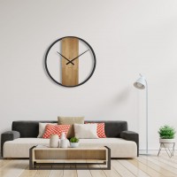 Dubové hodiny Loft Round kovové 80cm, z231 