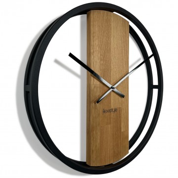 Dubové hodiny Loft Round kovové 50cm, z231 