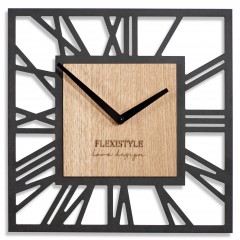 Nástenné hodiny loft piccolo štvorcové 30cm, dub-čierna z219b Nástenné hodiny loft piccolo štvorcové 30cm, dub-čierna z219b
