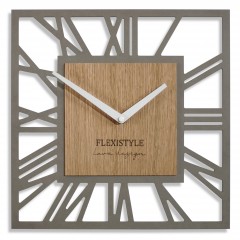 Nástenné hodiny loft piccolo štvorcové 30cm, dub- šedá z219b Nástenné hodiny loft piccolo štvorcové 30cm, dub- šedá z219b