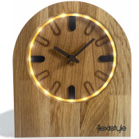 LED podsvietené podlahové hodiny z dubového dreva Flexistyle zs9-d-d9-x