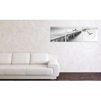 3-dielny obraz s hodinami, Bridge to Nowhere, 30x105cm 3-dielny obraz s hodinami, Bridge to Nowhere, 30x105cm