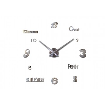 3D Nalepovacie hodiny DIY Clock Cladding XL006SL, Mirror 120cm