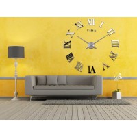 3D Nalepovacie hodiny DIY Clock Evevo 8274XL, Roman Mirror, 90-130cm