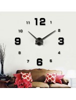 3D Nalepovacie hodiny Clock BIG 3-12 L, čierne 80-130cm