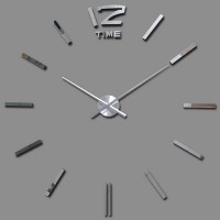 3D Nalepovacie hodiny DIY Clock BIG Time XL, Silver 90-130cm 3D Nalepovacie hodiny DIY Clock BIG Time XL, Silver 90-130cm