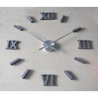 3D Nalepovacie hodiny Roman Numbers, Black 80-130cm