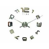 3D Nalepovacie hodiny DIY Clock Evevo 8232SXL, zrkadlové, 90-130cm