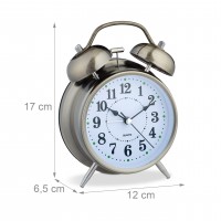 Retro budík RD1736, antracit, 17cm