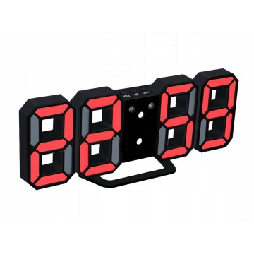 Červené LED hodiny s budíkom VG 458P, 23 cm