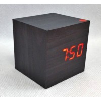 Čierny LED budík kocka s dátumom EuB 8467, 6 cm Čierny LED budík kocka s dátumom EuB 8467, 6 cm