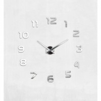 3D Nalepovacie hodiny DIY Clock 1-12, Silver 80-130cm