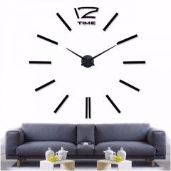 3D Nalepovacie hodiny DIY Clock 12 Time Black S, 60-100cm