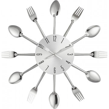 Nástenné hodiny Príbor zent 2645, 25 cm, strieborné Nástenné hodiny Príbor zent 2645, 25 cm, strieborné