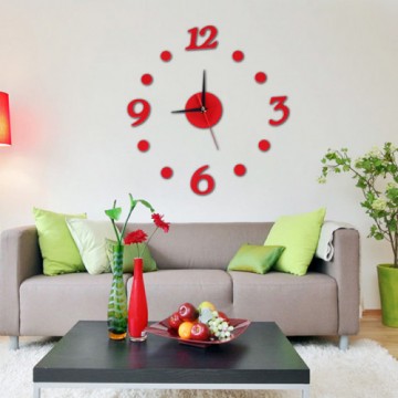 Nalepovacie nástenné hodiny 7A7, RED 3/12, 40cm
