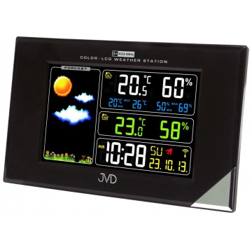 Rádiom riadená meteorologická stanica JVD čierna RB9197.1, 20cm