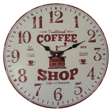 Nástenné hodiny kovové Vintage, Coffee shop, HM11MH, 40cm