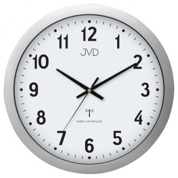 Rádiom riadené nástenné hodiny JVD RH652.1, strieborná 40cm