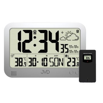Digitálne rádiom riadené hodiny JVD RB3565.2, biela