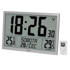 Digitálne rádiom riadené XL hodiny JVD RB9412.2, biele